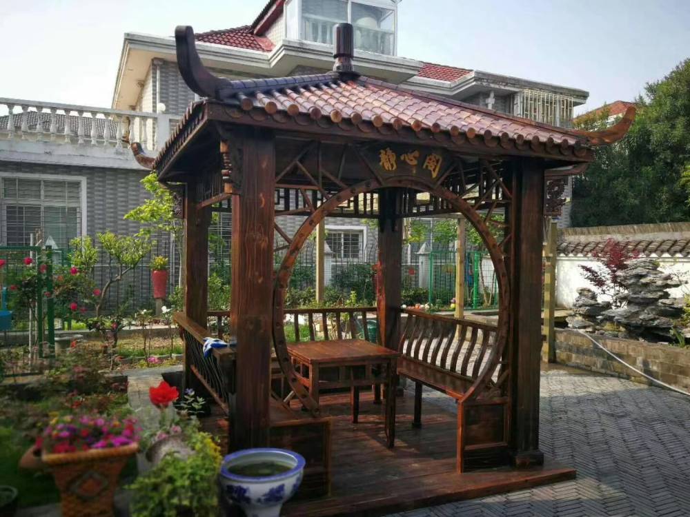 四角亭子 庭院凉亭 防腐木亭子厂家直销
